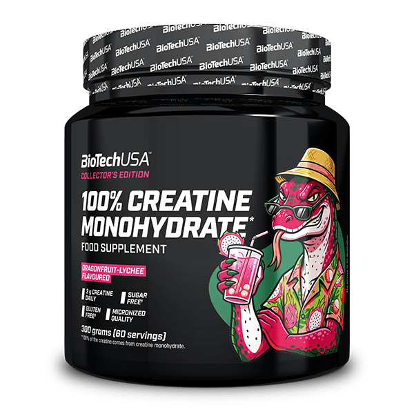 100% Creatine Monohydrate - 300 g Sárkánygyümölcs-licsi