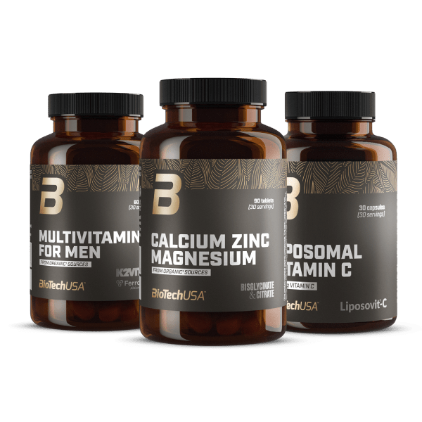 Multivitamin For Men + Calcium Zinc Magnesium + Liposomal Vitamin C from organic sources